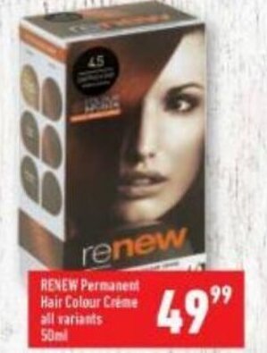 Shoprite Renew Permanent Hair Colour Creme 50ml offer