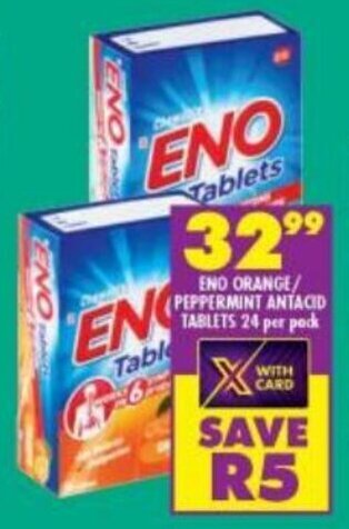 Shoprite Eno Orange Peppermint Antacid Tablets 24 per pack offer