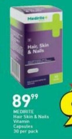 Medirite Hair Skin & Nails Vitamin Capsules 30 per pack
