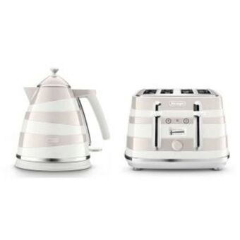 Hirsch's Delonghi avvota graceful white class kettle & 4 slice toaster - kbac3001.w & ctac4003.w offer