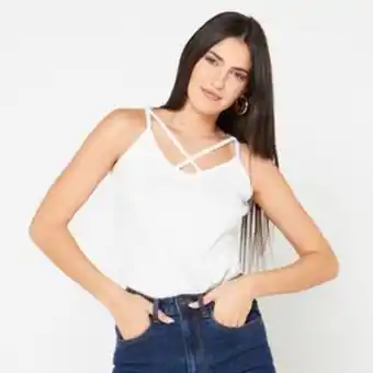 Zando Fashion clothing sexy tank tops wear sleeveless v-neck tops-white offer