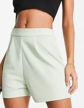 Asos Rebellious fashion tailored shorts in sage green co-ord offer