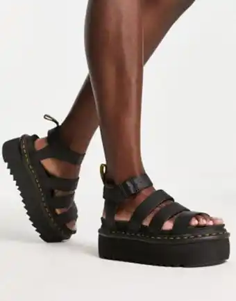 Dr martens blaire quad flatform sandals in black