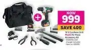 Game Ryobi 18v cordless drill plus 70 piece accessory kit offer