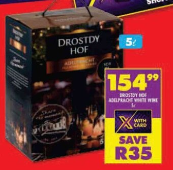Shoprite Drostdy Hof Adelpracht White Wine 5 ℓ offer
