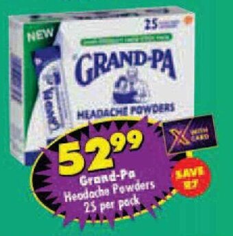 Shoprite Grand-Pa Headache Powders 25 per pack offer