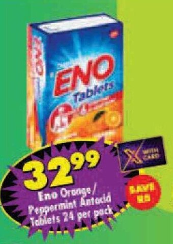 Shoprite Eno Orange Peppermint Antacid Tablets 24 per pack offer