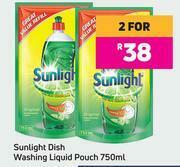 Game Sunlight Dish Washing Liquid Pouch-For 2 x 750ml offer