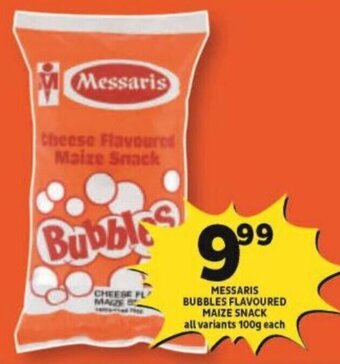 Shoprite Messaris Bubbles Flavoured Maize Snack 100g each offer