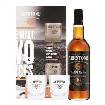 Aerstone land cask & 2 glasses