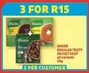 Usave Knorr regular/ tasty packet soup (all variants)-for 3 x 50g offer