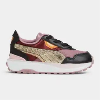 Sportscene Puma toddler's cruise rider boho gleam burgundy/gold sneaker offer