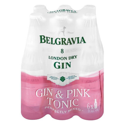 Belgravia gin & pink tonic nrb 275ml x 6 offer at Pick n Pay Liquor