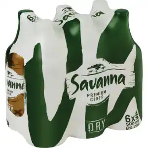 Shoprite Liquor Savanna dry premium cider bottles 6 x 500ml offer
