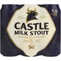 Castle milk stout beer cans 6 x 500ml