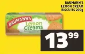 Shoprite Baumann's Lemon Cream Biscuits 200g offer