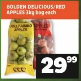 Shoprite Golden Delicious/Red Apples 3kg bag each offer