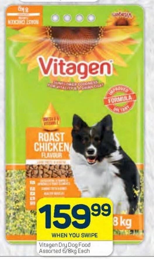 Vitagen Dry Dog Food Assorted 6/8kg each offer at Pick n Pay