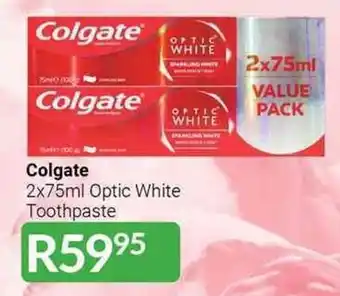 Colgate 2x75ml Optic White Toothpaste