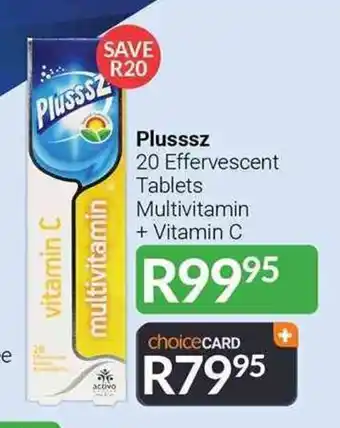 Plusssz 20 Effervescent Tablets Multivitamin + Vitamin C