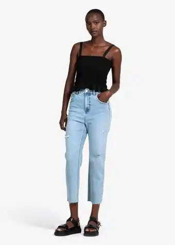 Woolworths Abrasion cropped ultra high rise straight leg jeans offer