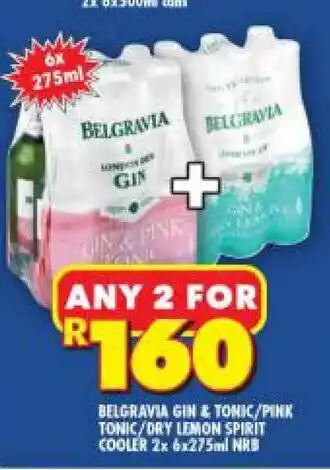 Belgravia Gin & Tonic/Pink Tonic / Dry Lemon Spirit Cooler 2x 6x275ml NRB