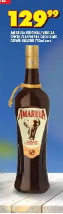 Shoprite Liquor Amarula Original / Vanilla Spiced / Raspberry Chocolate Cream Liqueur 750mleach offer