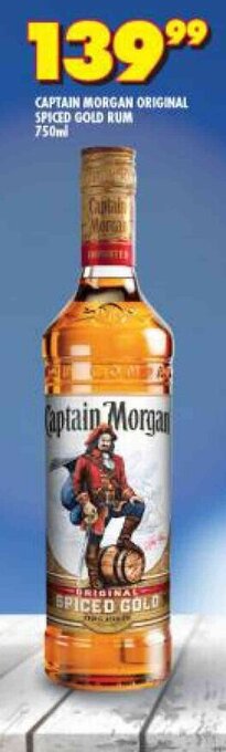 Shoprite Liquor Captain Morgan Original Spiced Gold Rum 750mL offer