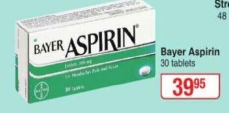 Bayer Aspirin 30 Tablets offer at Dis-Chem