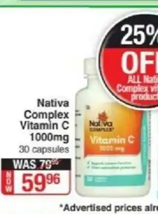 Dis-Chem Nativa Complex Vitamin C 1000mg 30 Capsules offer