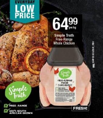 Checkers Simple Truth Free-Range Whole Chicken offer