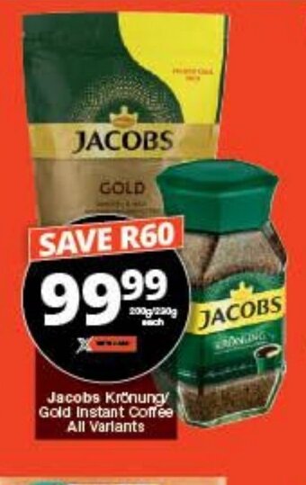 Checkers Jacobs Kronung Gold Instant Coffee offer