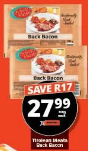Checkers Throlean Meats Back Bacon offer