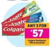 Game Colgate toothpaste assorted-for 3 x 100ml offer