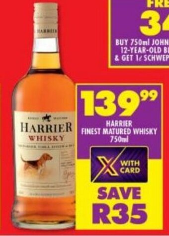 Shoprite Liquor Harrier Finest Matured Whisky 750ml offer