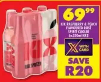 Shoprite Liquor Mix Raspberry & Peach Flavoured Rose Spirit Cooler 6x330ml NRB offer