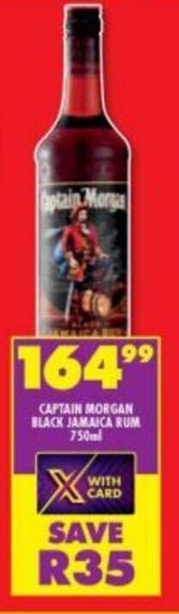 Shoprite Liquor Captain Morgan Black Jamaica Rum 750ml offer