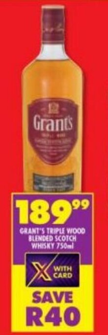 Grant's Triple Wood Blended Scotch Whisky 750ml