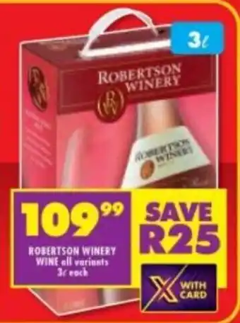 Shoprite Liquor Robertson Winery Wine 3 ℓ each offer