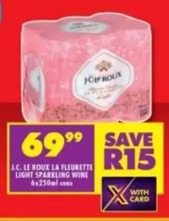 Shoprite Liquor J.C. Le Roux La Fleurette Light Sparkling Wine 6x250ml offer