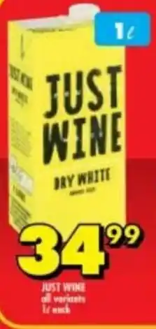 Shoprite Liquor Just Wine 1 ℓ each offer