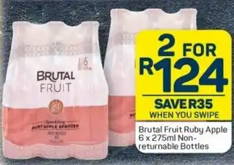 Pick n Pay Liquor Brutal Fruit Ruby Apple 6x275ml Non-returnable Bottles offer
