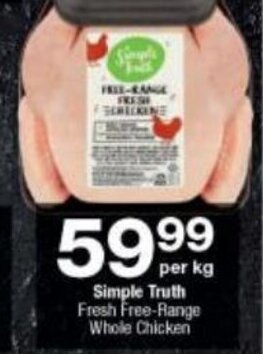Checkers Simple Truth Fresh Free-Range Whole Chicken offer