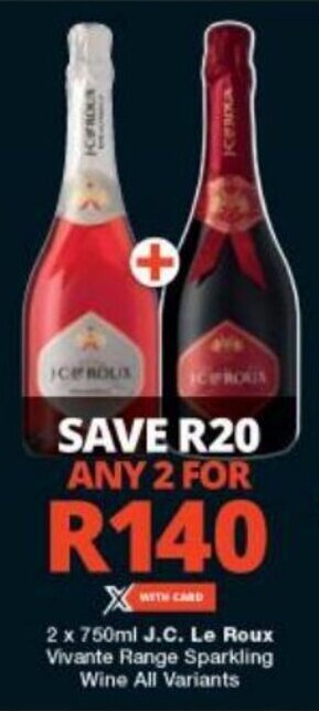 Checkers J.C Le Roux Vivante Range Spakling Wine offer