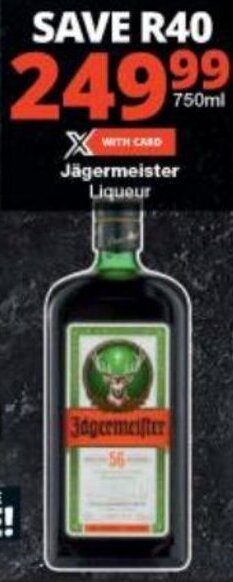 Checkers Jagermeister Liqueur offer