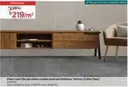 Leroy Merlin Floor/wall tile porcelain create charcoal 600mm x 120mm (2.16sqm/box) 81481743-per sqm offer