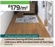 Leroy Merlin Artens laminate flooring sundsvall l129.2cm x w19.3cm 6mm thick (2.74 sqm/box) 81477259-per sqm offer