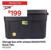 Leroy Merlin Roughtote storage box with wheels black 110l 81432105 offer