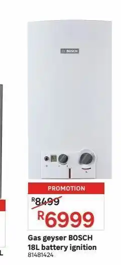 Leroy Merlin Gas geyser bosch 18l battery ignition offer