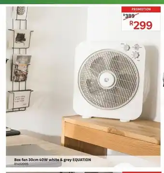 Leroy Merlin Box fan 30cm 40w white & grey equation offer